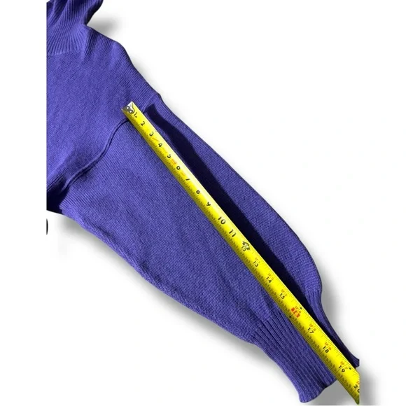 BF Purple Graphic Elephant Wool Long Sleeve Cozy Vintage Turtleneck Sweater - Picture 13 of 16